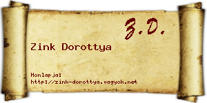 Zink Dorottya névjegykártya